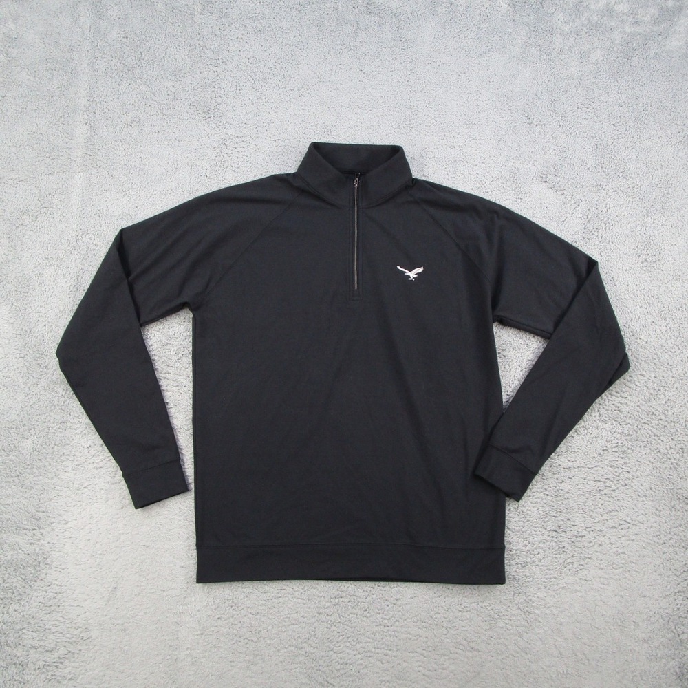 Holderness & Bourne Westland 1/4 Zip Pullover Black Mens Small HB2031.722